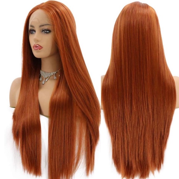 ✨24” COPPER STRAIGHT LONG LACE FRONT WIG💫 *NWT* - Picture 2 of 6